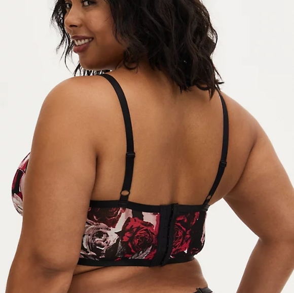 2/$22 Mesh Strappy Rose Unlined Underwire Longline Bralette - Picture 2 of 12